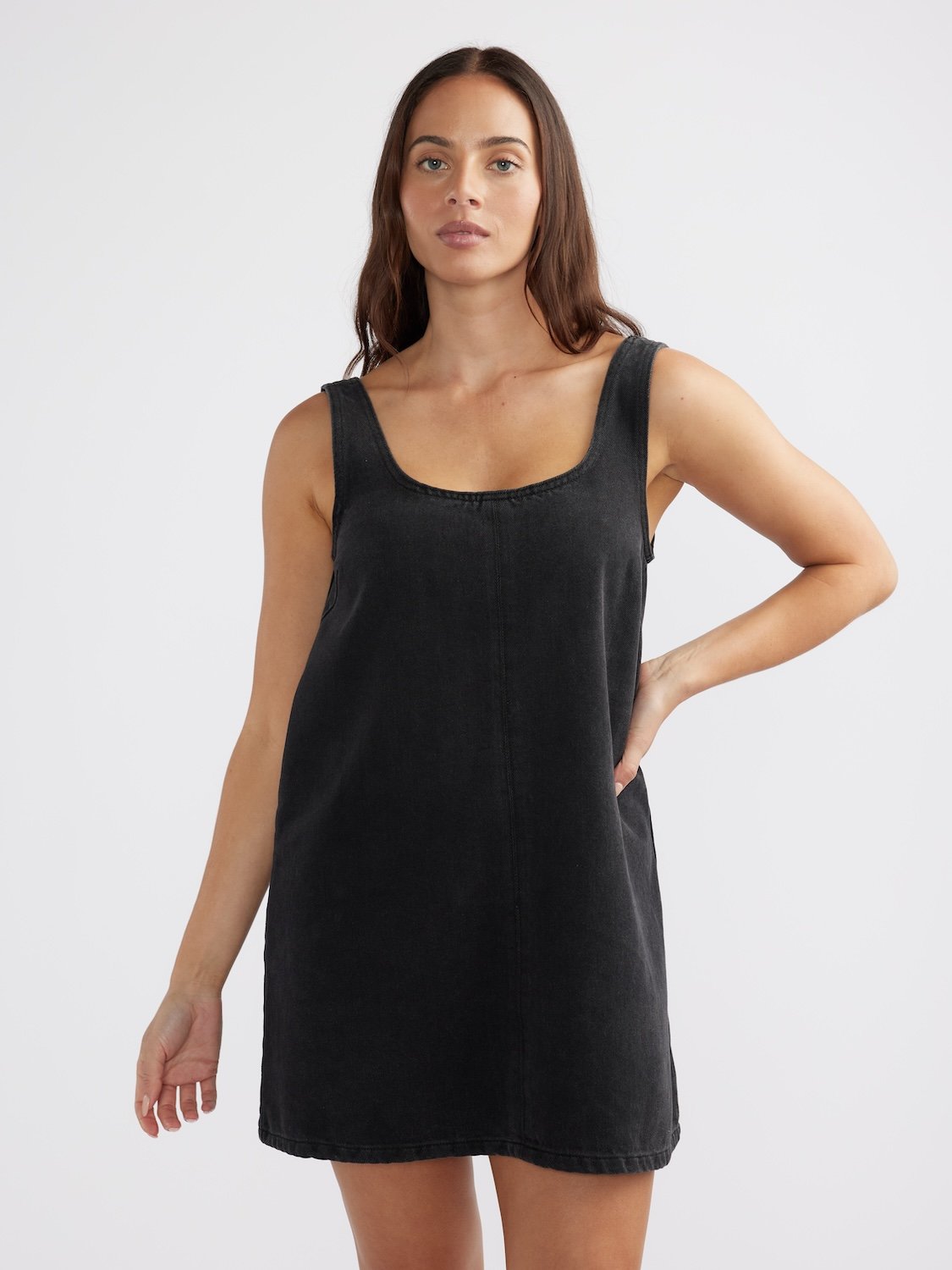 AMELIE DENIM DRESS - Black