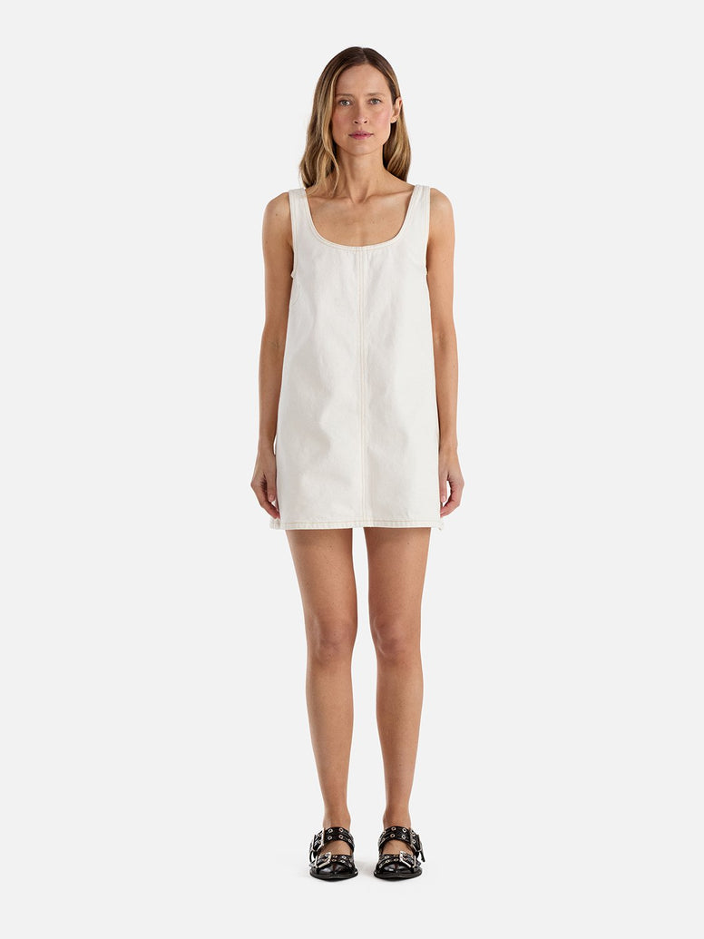 Amelie Denim Mini Dress - White