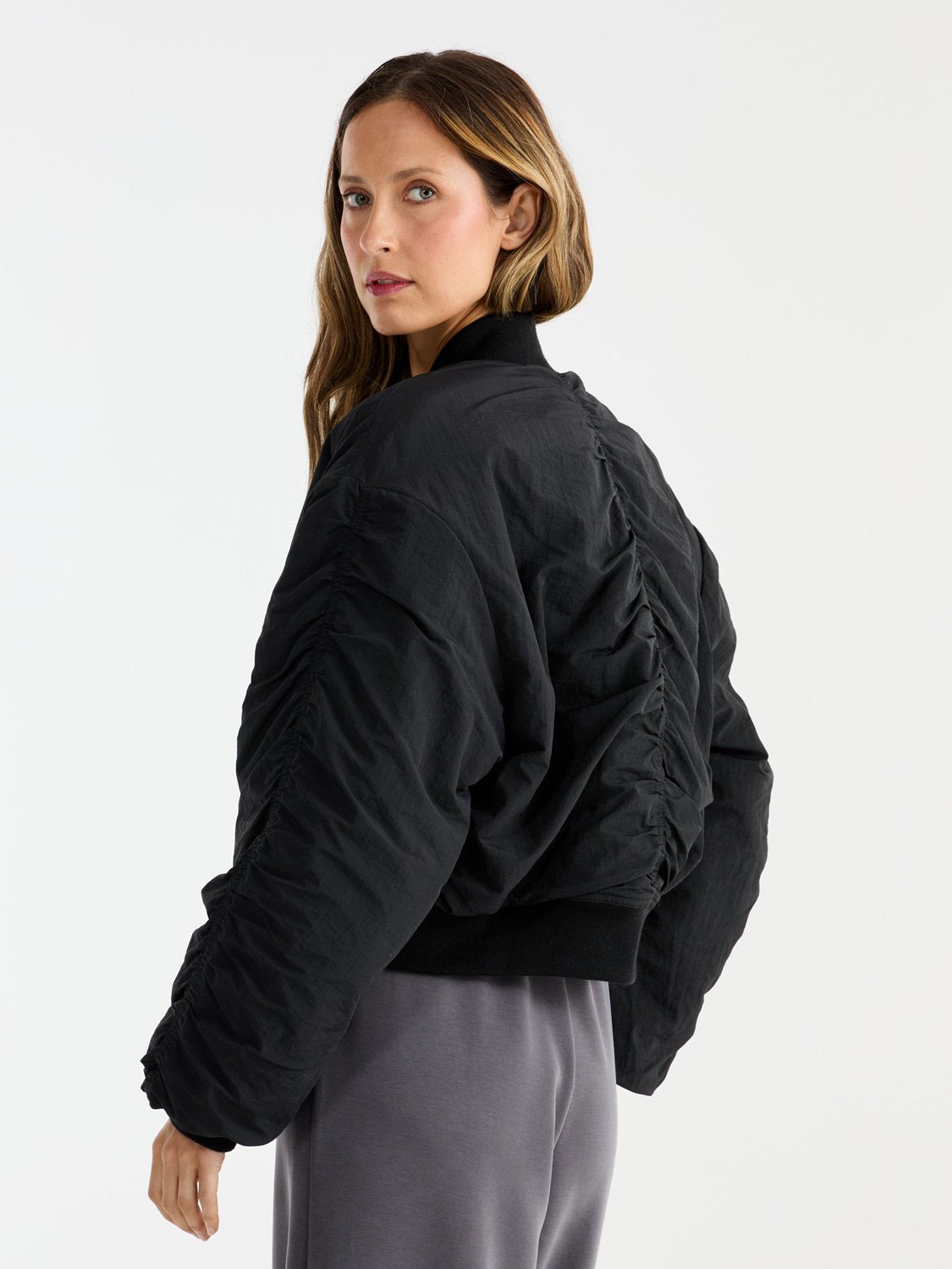 LULU BOMBER JACKET - Black