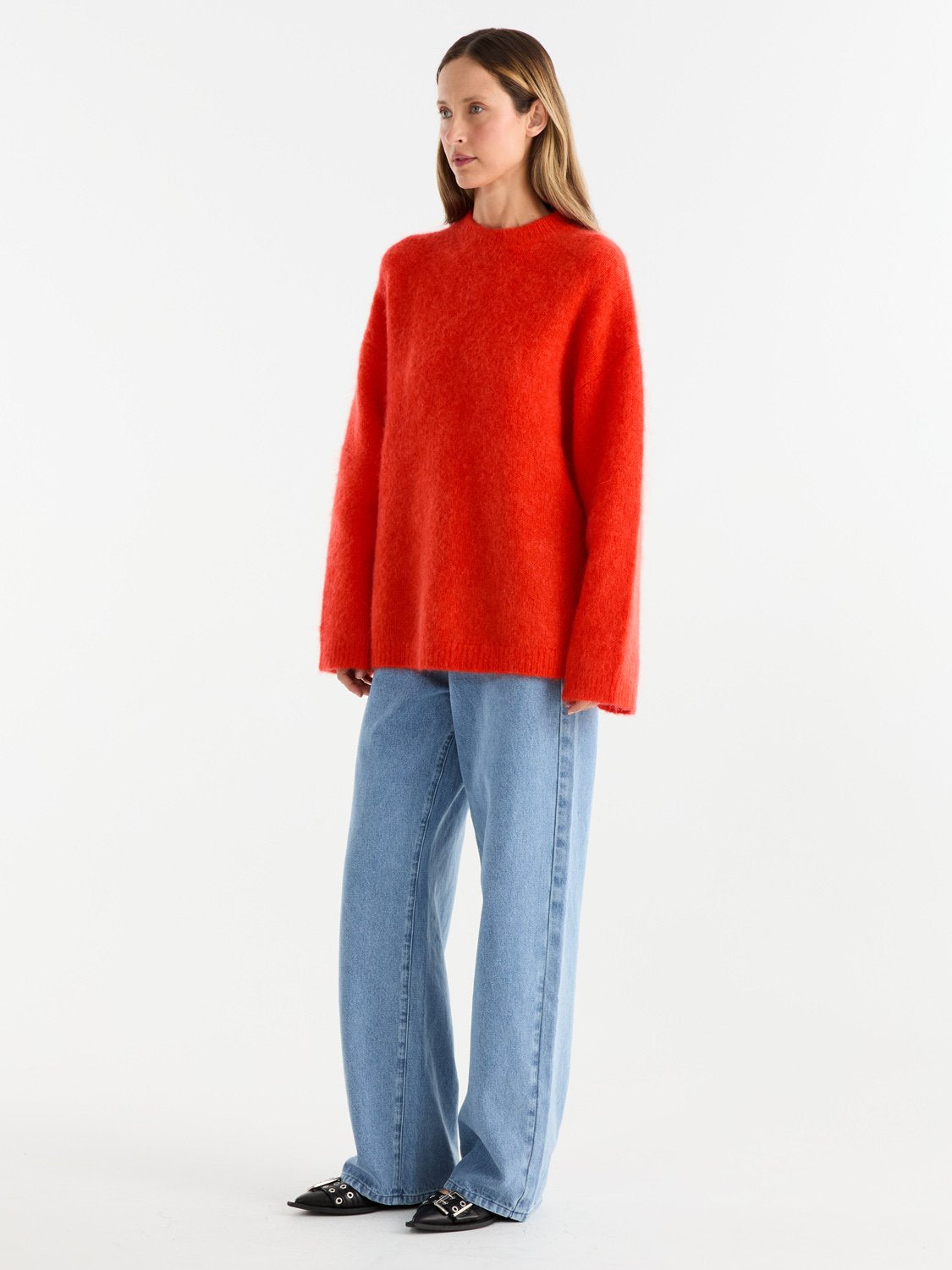 ELLE MOHAIR BLEND KNIT - Poppy