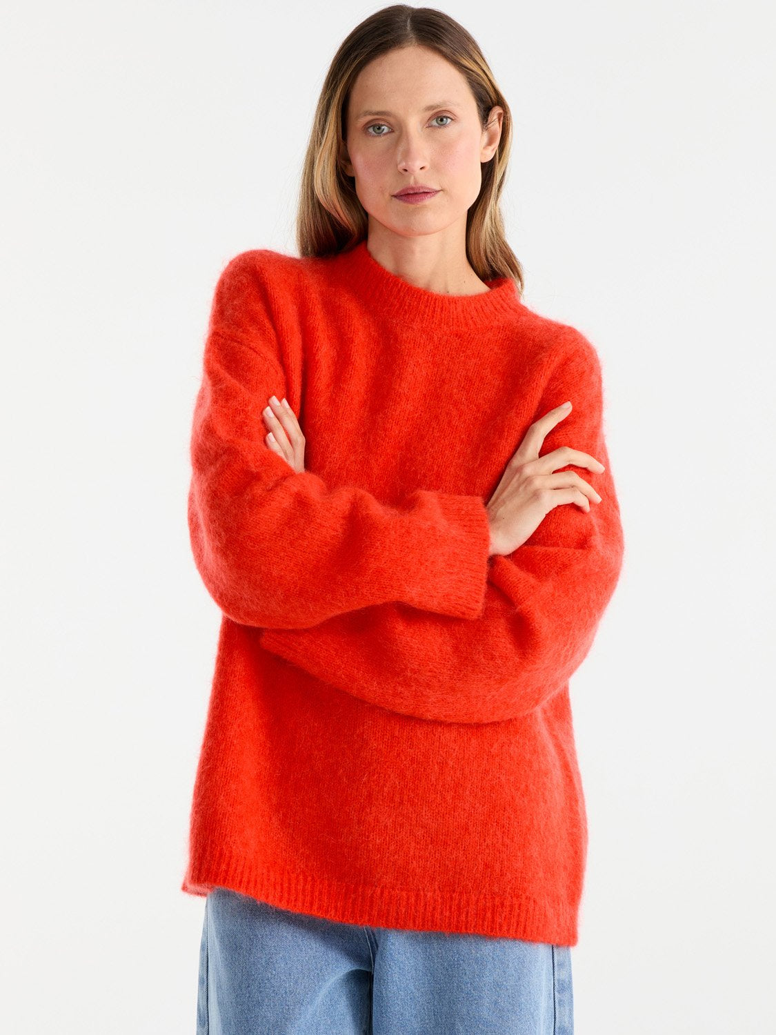 ELLE MOHAIR BLEND KNIT - Poppy