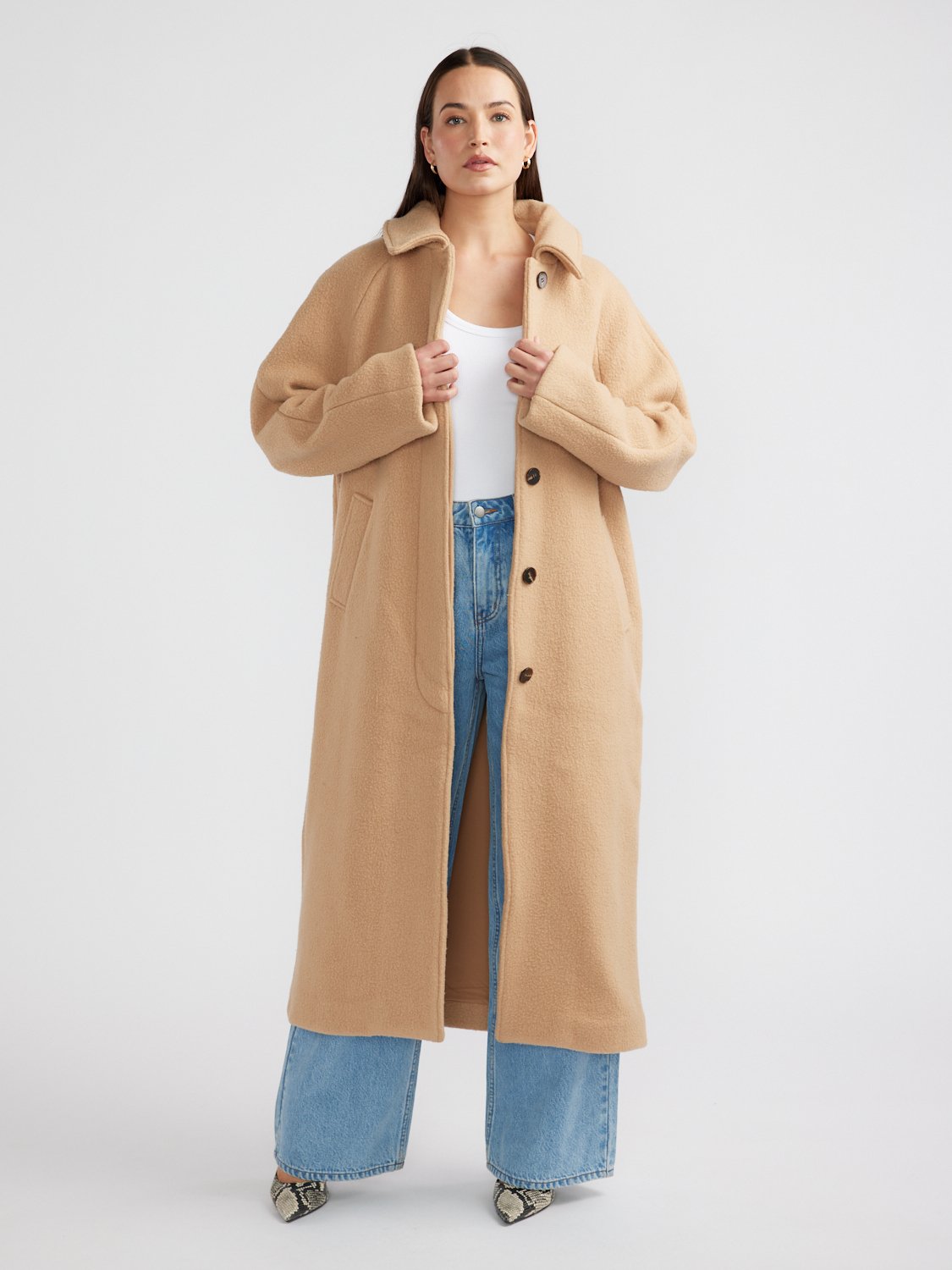 CLEO WOOL BLEND COAT - Camel