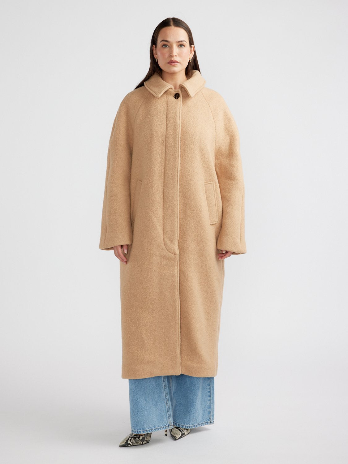 CLEO WOOL BLEND COAT - Camel