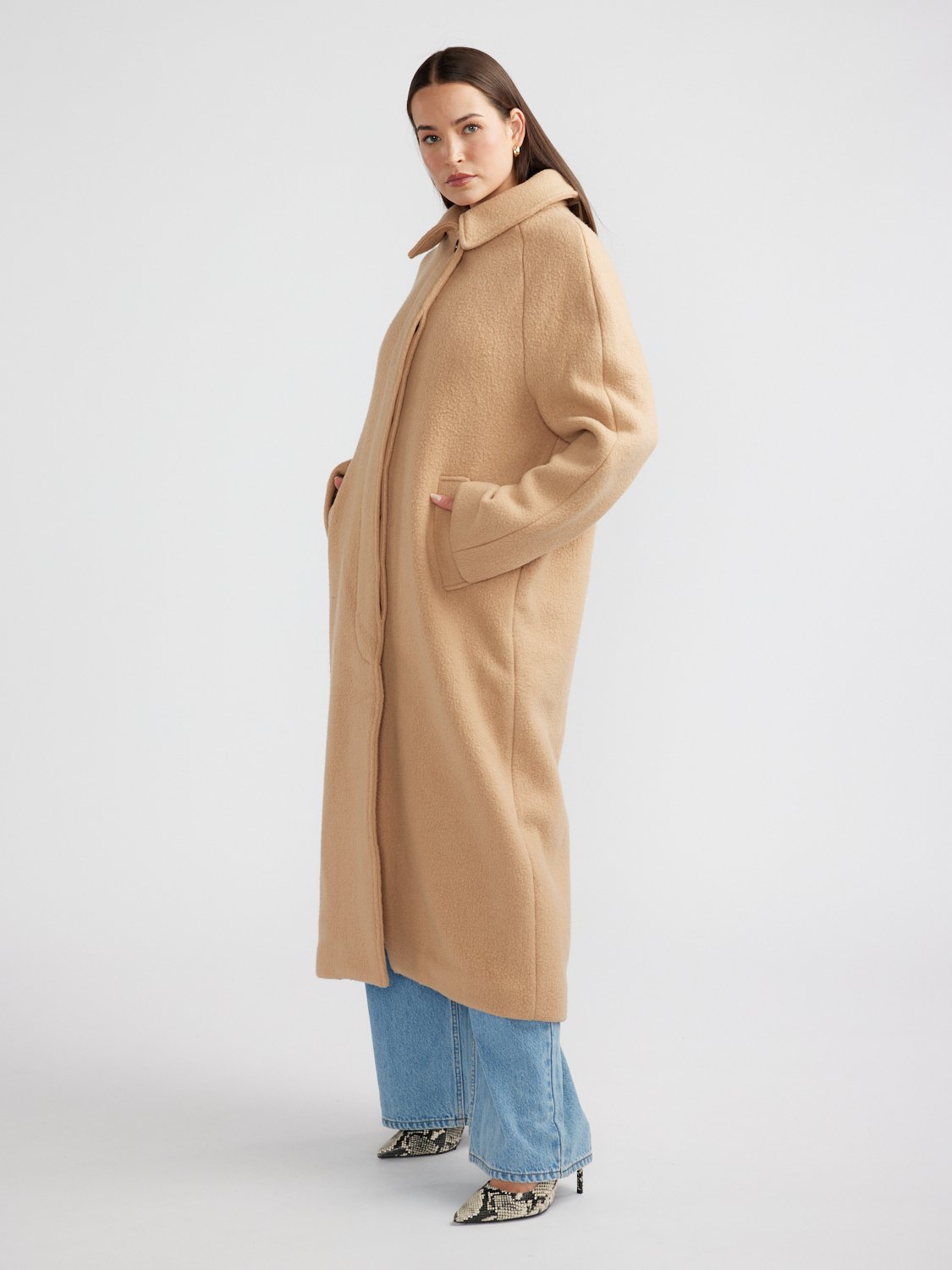 CLEO WOOL BLEND COAT - Camel