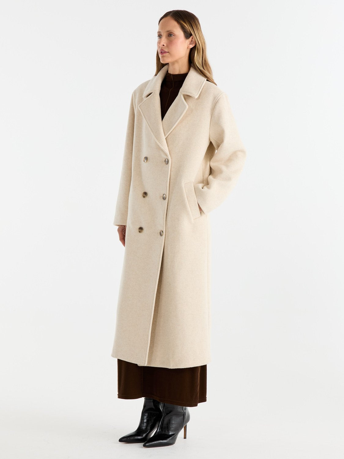 TAYLOR WOOL BLEND COAT - Birch