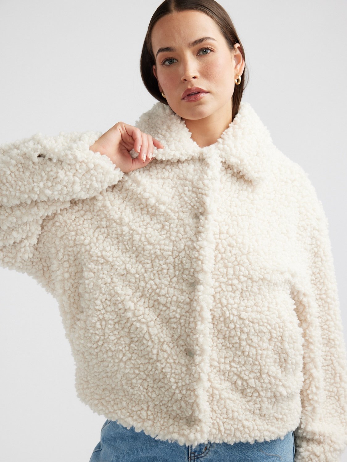 XADIE FAUX FUR JACKET - Birch