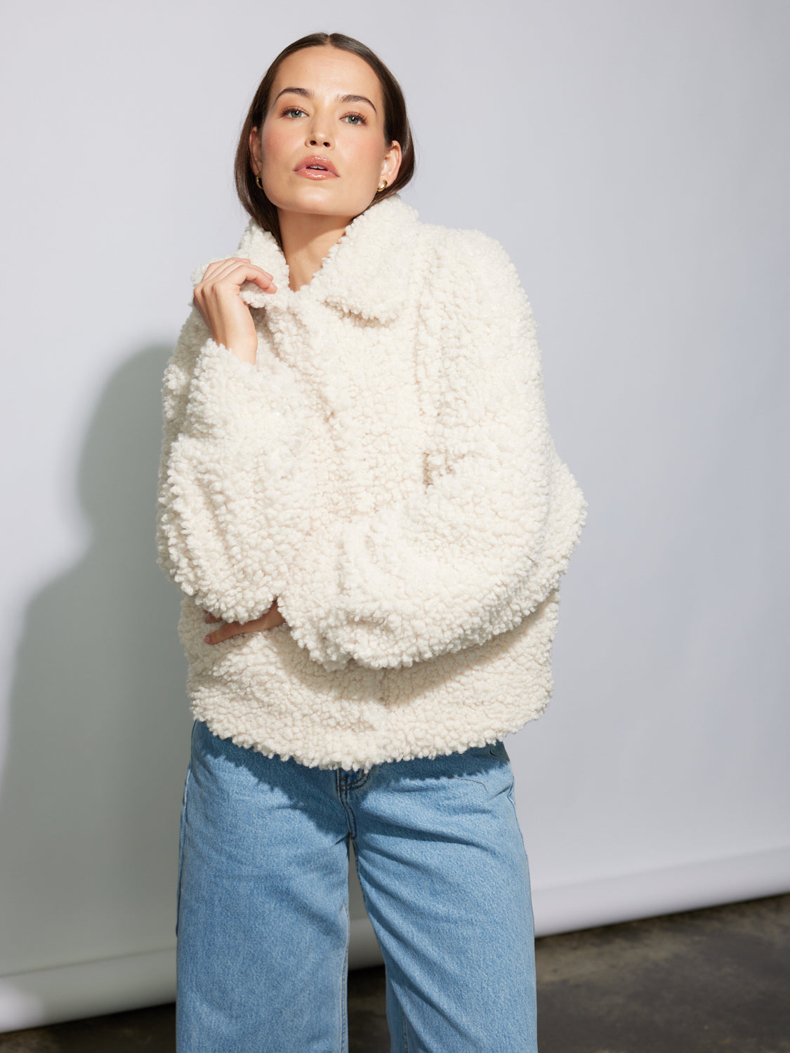 XADIE FAUX FUR JACKET - Birch