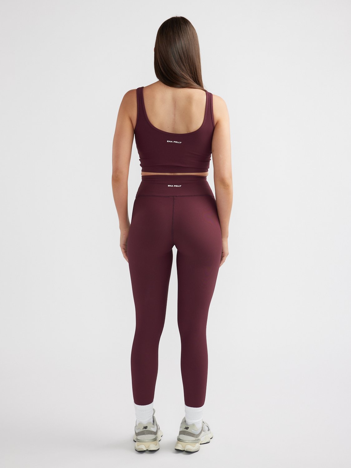 ATHLEISURE RIB LEGGING - Cherry Cola