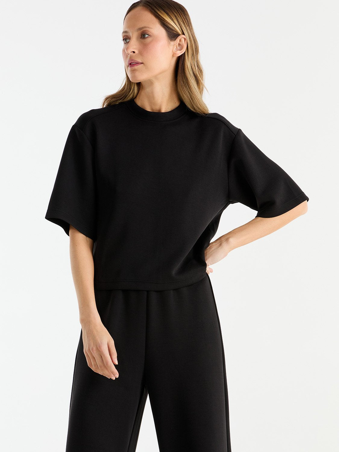 ALESSA RELAXED SOFT JERSEY PANT - Black