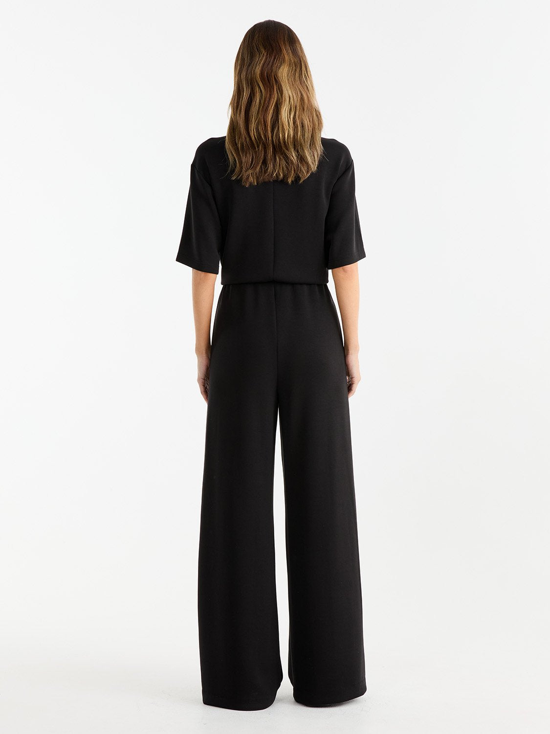 ALESSA RELAXED SOFT JERSEY PANT - Black