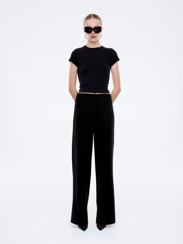 ALESSA RELAXED SOFT JERSEY PANT - Black
