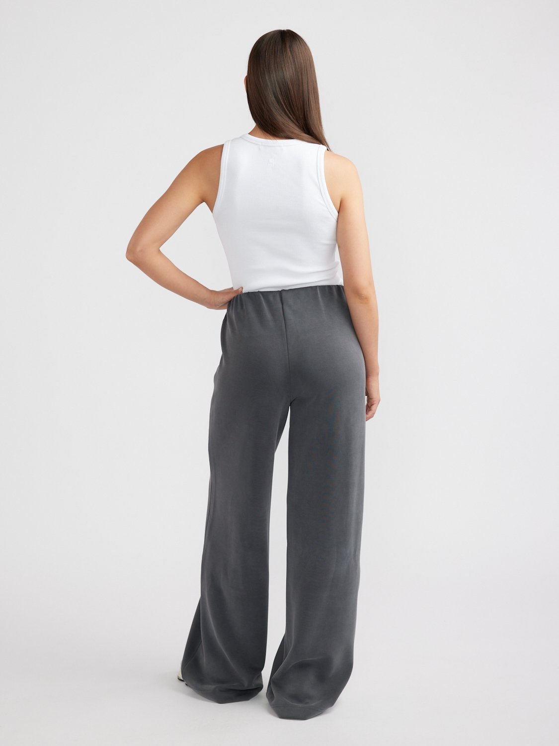 ALESSA RELAXED SOFT JERSEY PANT - Charcoal