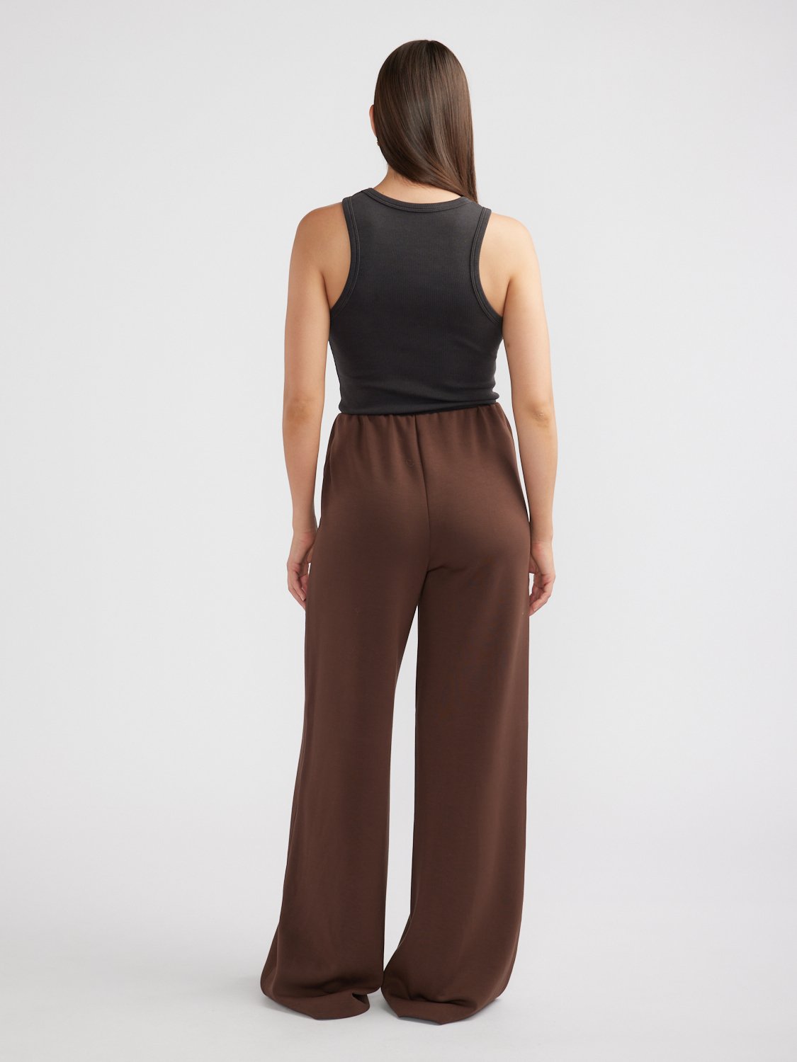 ALESSA RELAXED SOFT JERSEY PANT - Chocolate