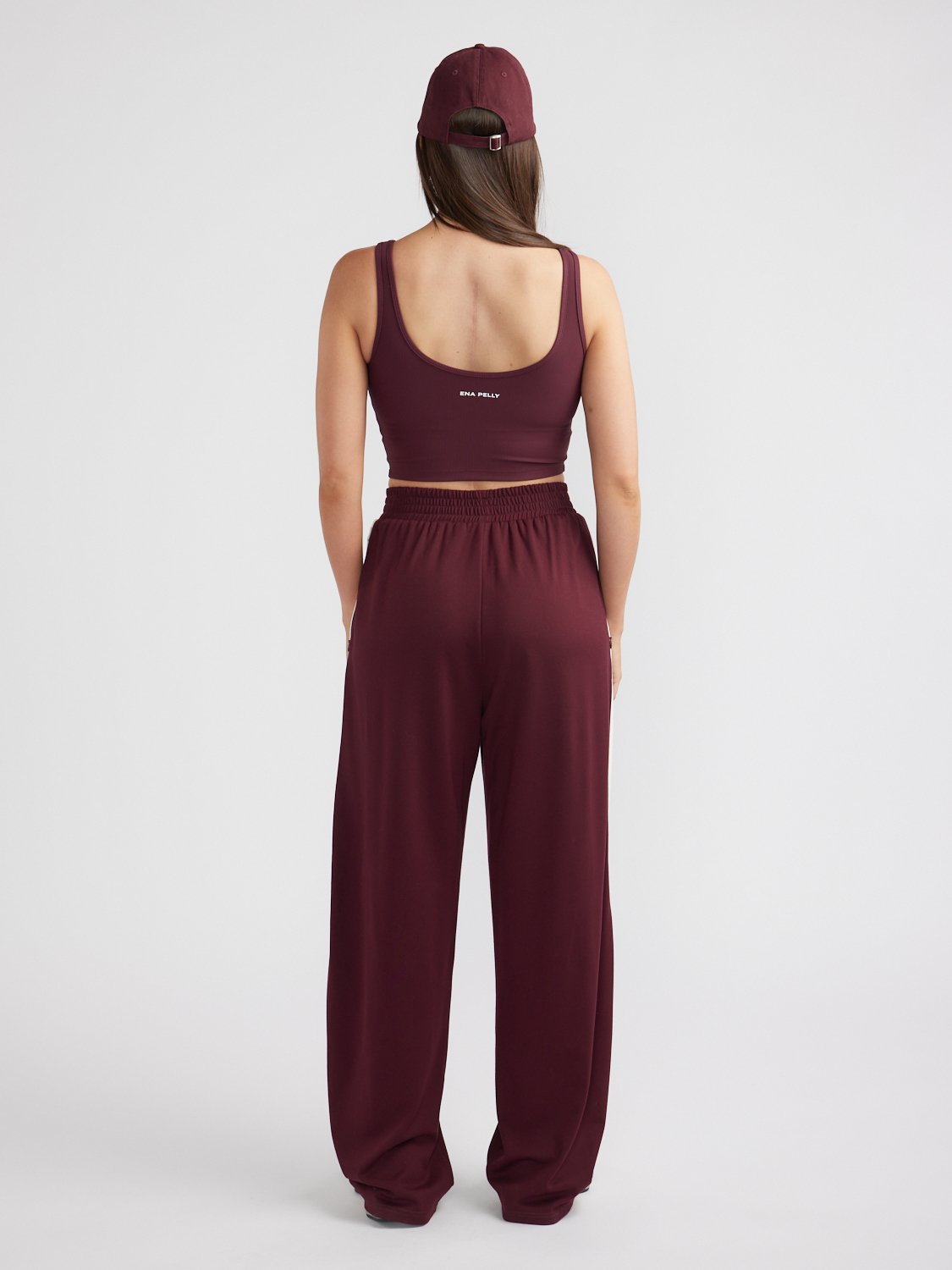 VALENTINA STRIPE PANT - Cherry Cola