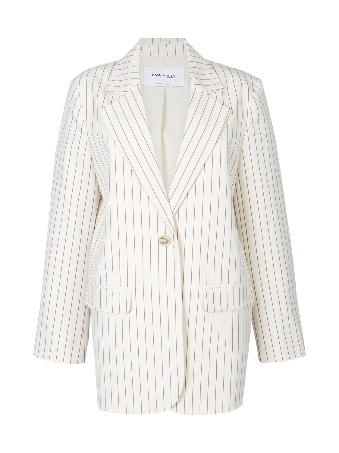 Nigella Boyfriend Blazer - Red Brick Pinstripe