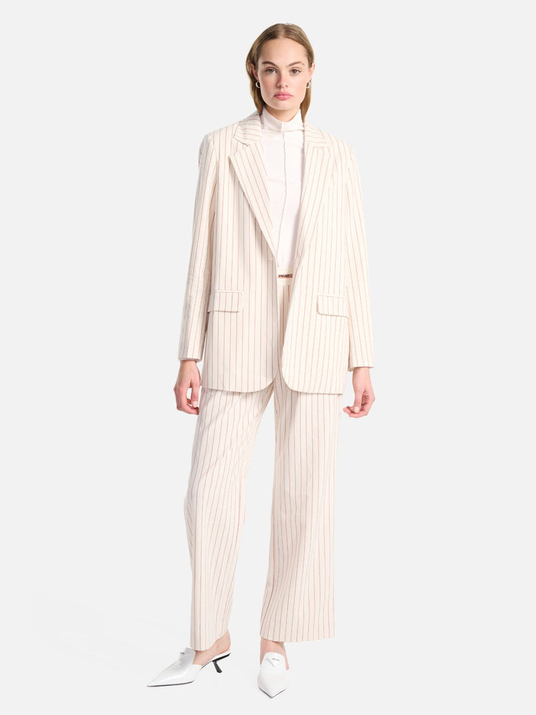 Nigella Boyfriend Blazer - Red Brick Pinstripe