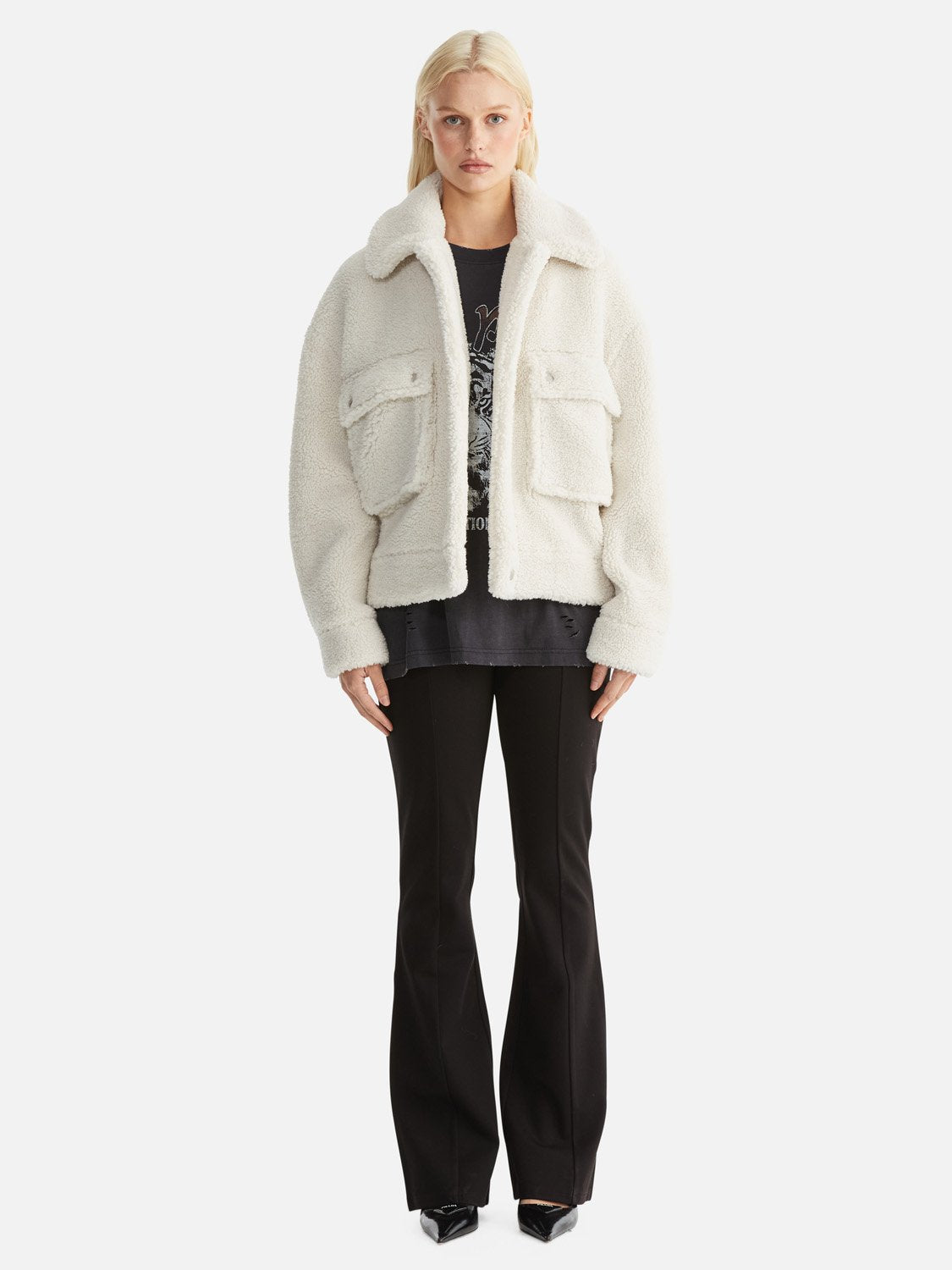 Emery Faux Fur Jacket - Bone