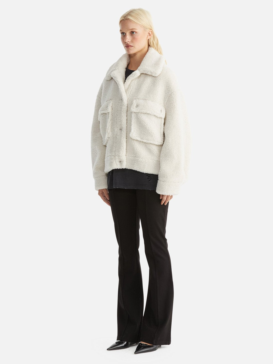 Emery Faux Fur Jacket - Bone