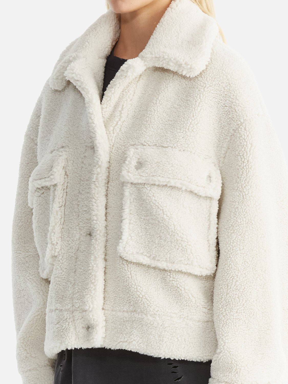 Emery Faux Fur Jacket - Bone