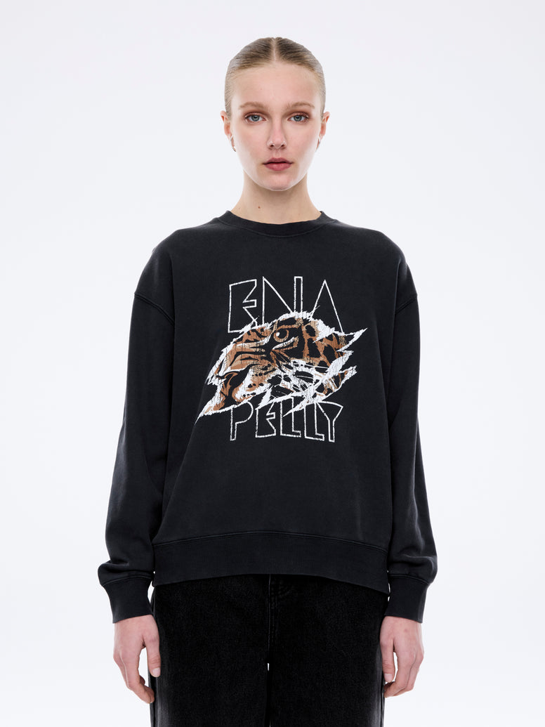 Lilly Oversized Sweat Tigers Eye - Vintage Black
