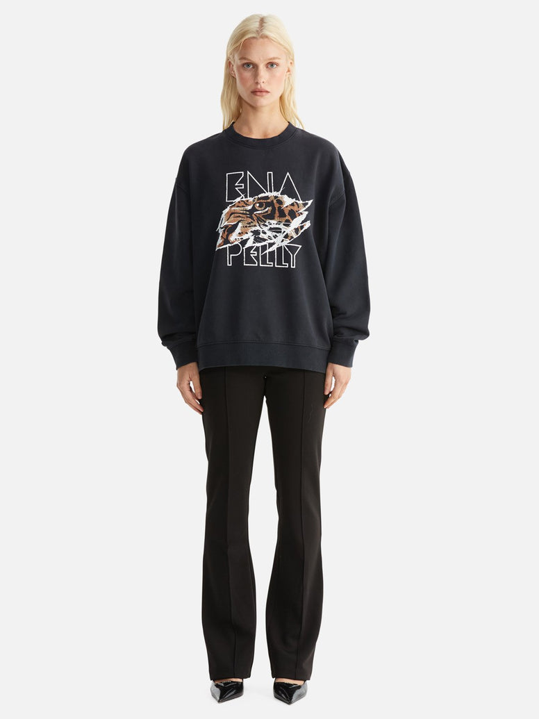 Lilly Oversized Sweat Tigers Eye - Vintage Black