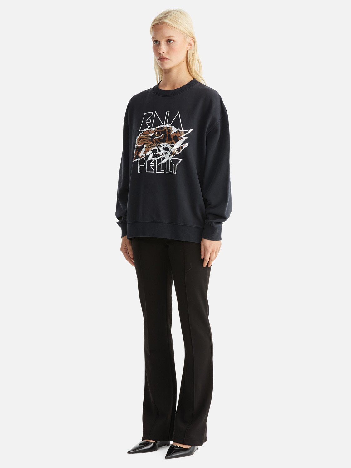 Lilly Oversized Sweat Tigers Eye - Vintage Black