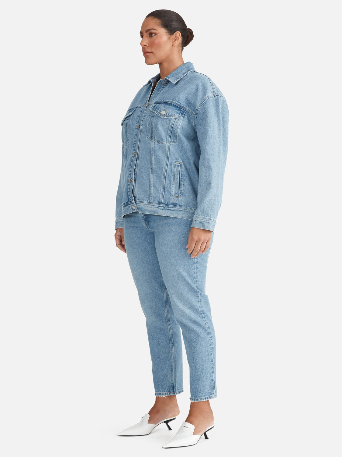 Amy Oversized Jacket - Light Authentic Rigid