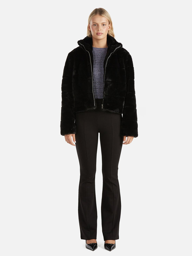 Abigail Faux Fur Jacket - Black