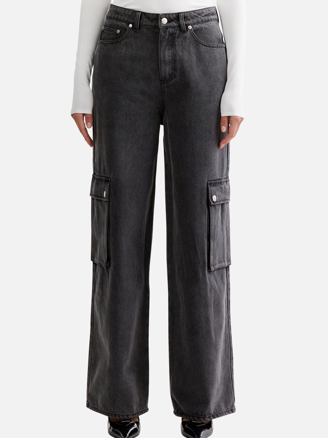 NOVA DENIM CARGO PANT - CHARCOAL WASH