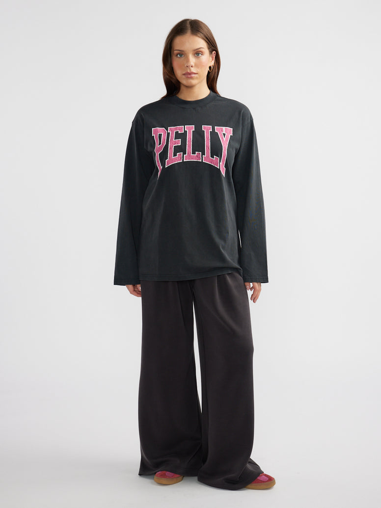 ALESSA RELAXED SOFT JERSEY TEE - Black