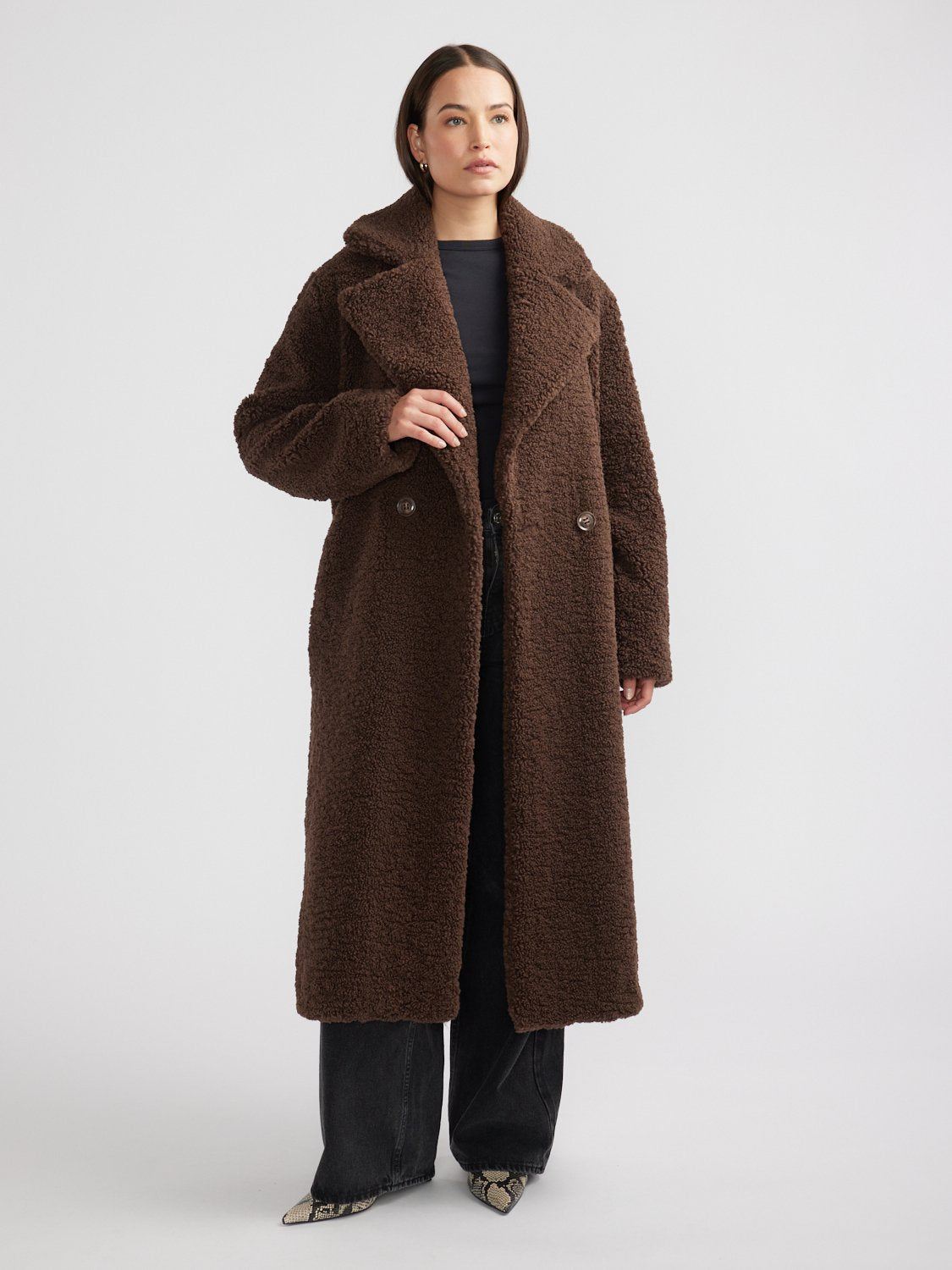 IVY FAUX FUR JACKET - Chocolate