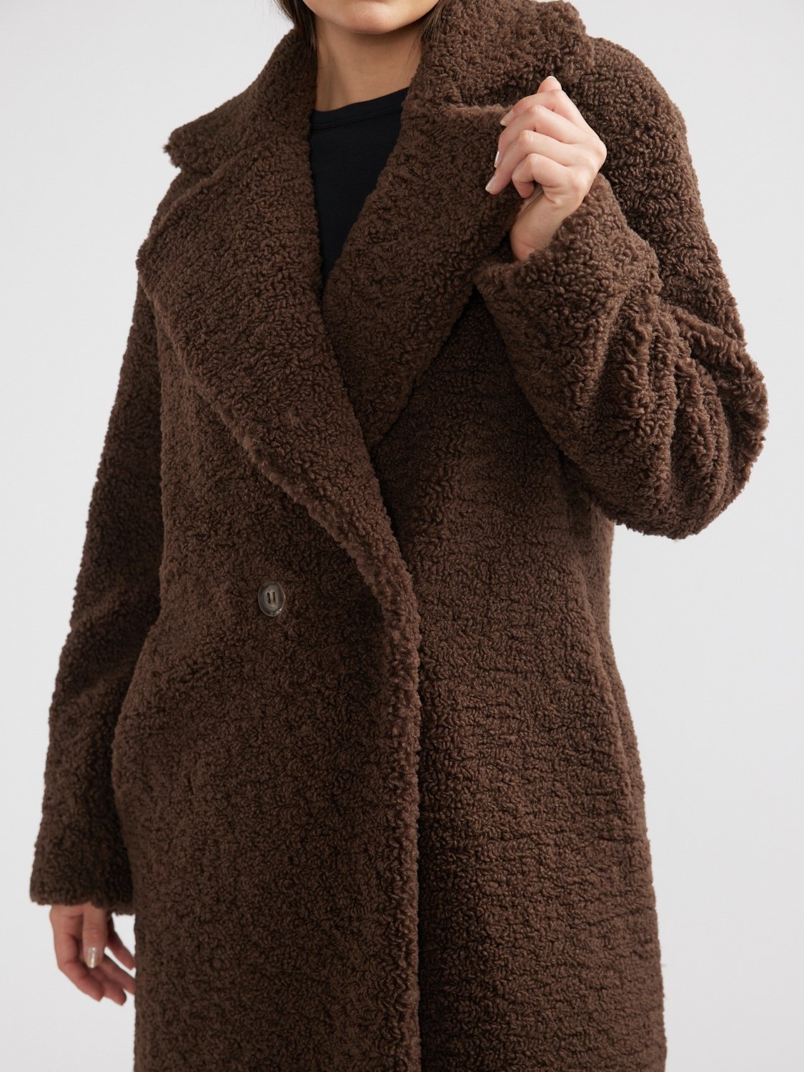 IVY FAUX FUR JACKET - Chocolate