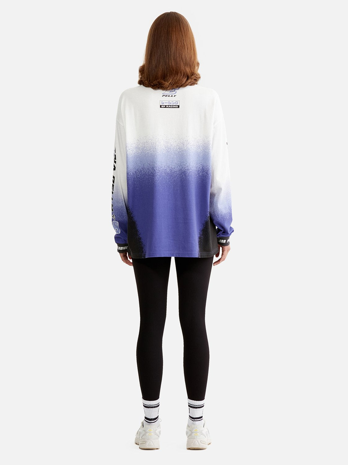 Racer Long Sleeve Tee - White/Iris