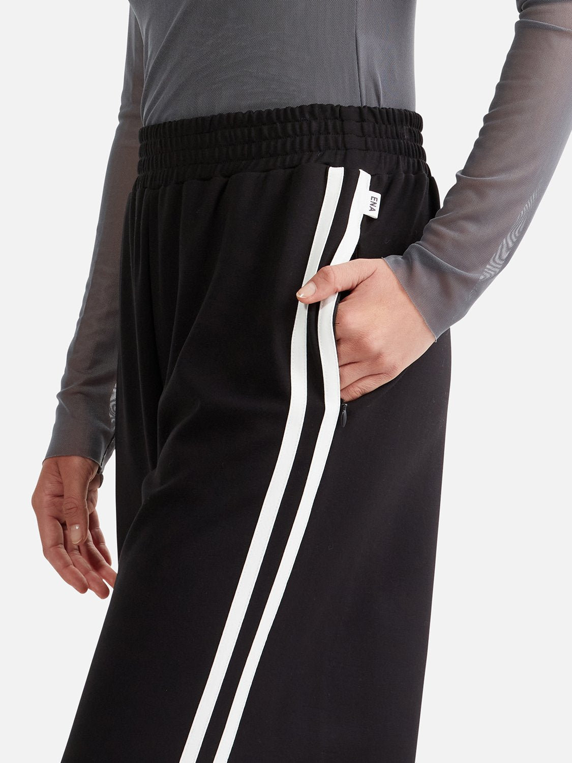 Valentina Stripe Pant - Black/Off White