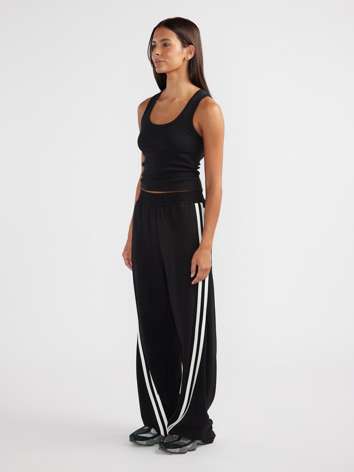 Valentina Stripe Pant - Black/Off White