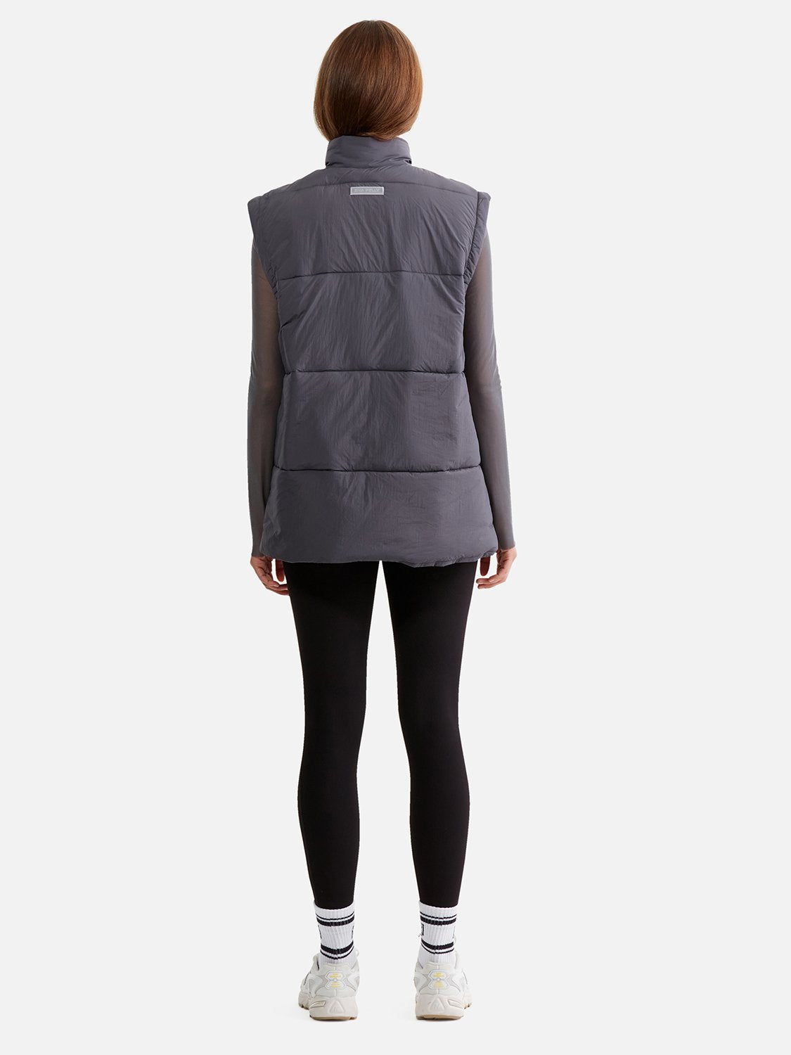 Elodie Oversized Puffer Vest - Gunmetal