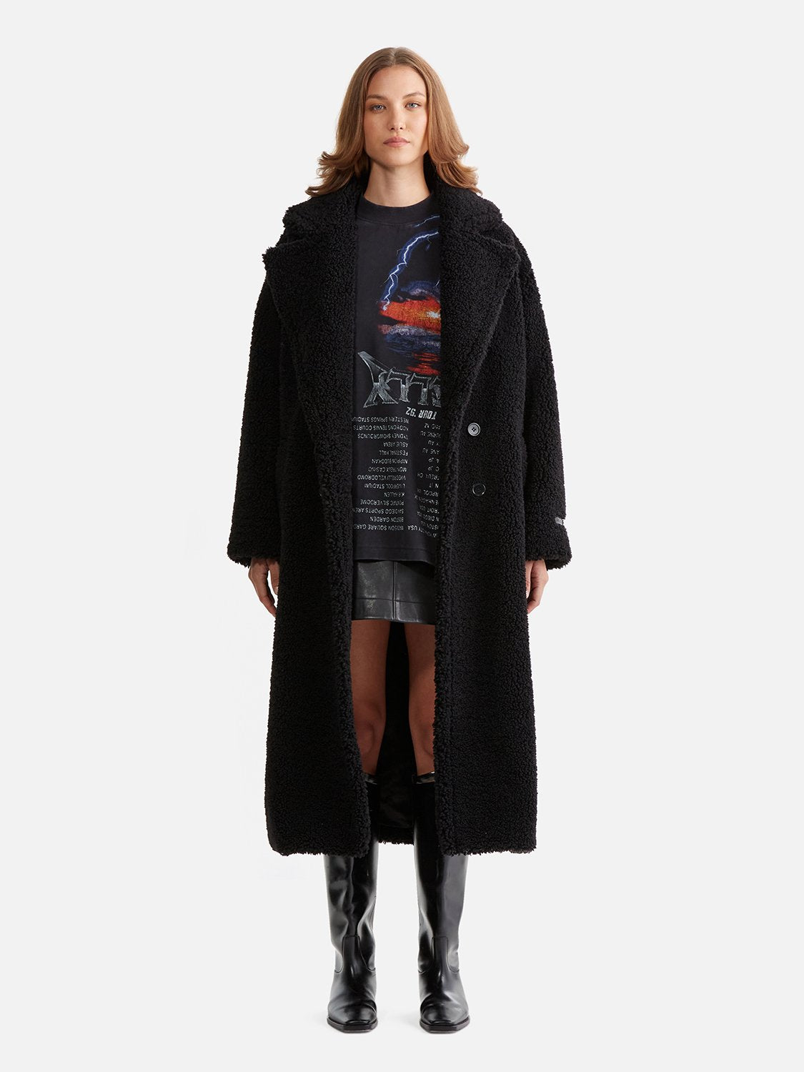 JF Faux Fur Coat - Black