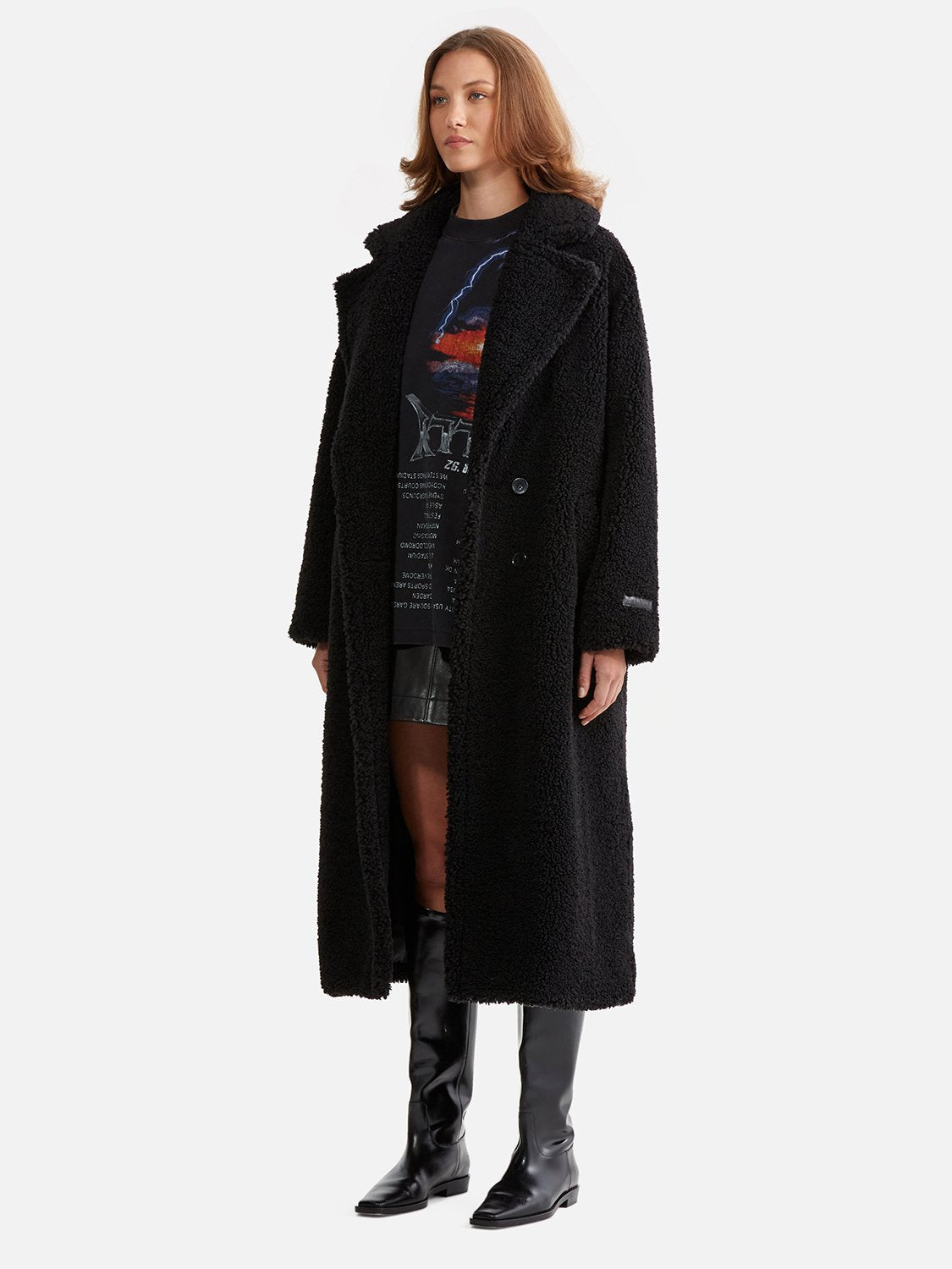 JF Faux Fur Coat - Black