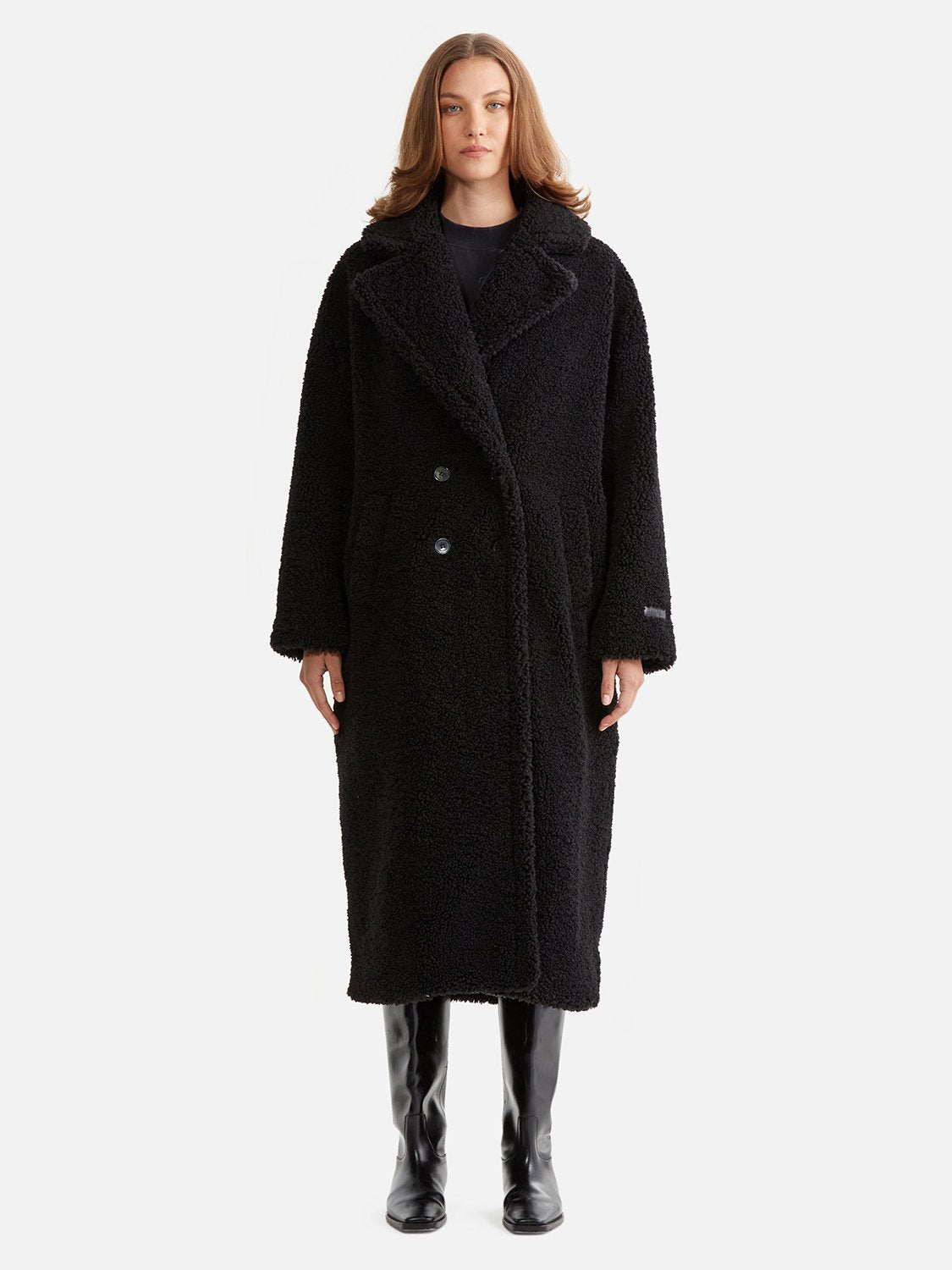 JF Faux Fur Coat - Black