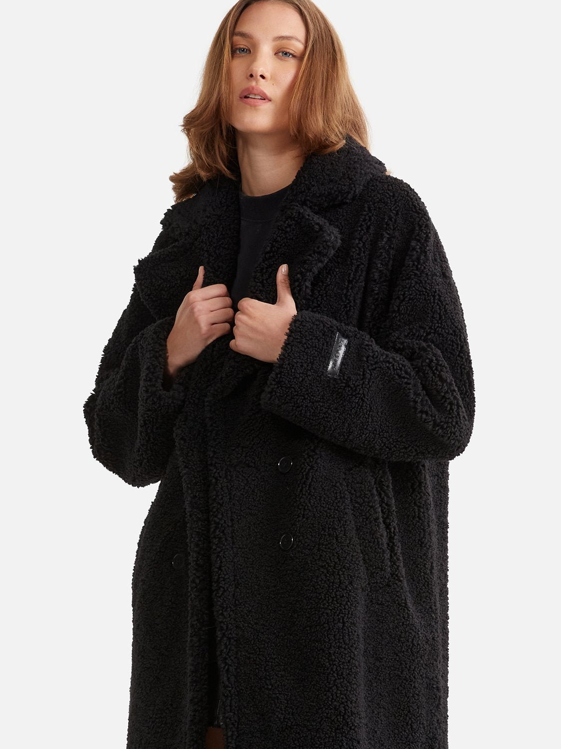 JF Faux Fur Coat - Black