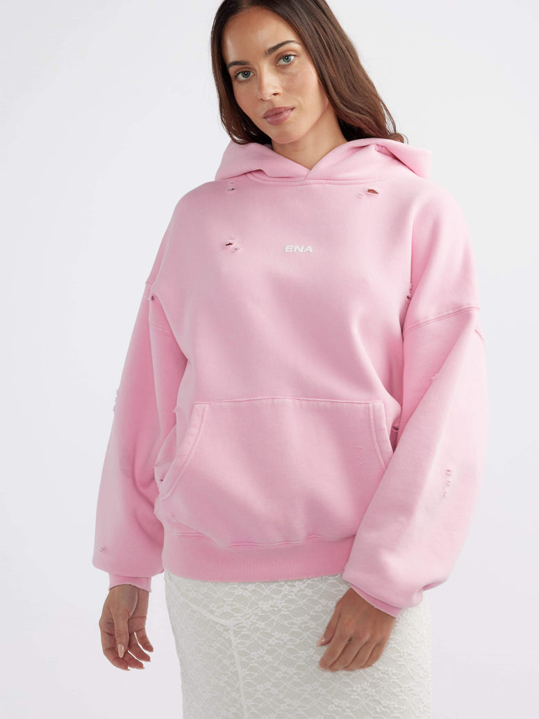 NEVE LOGO HOODIE - Washed Pink