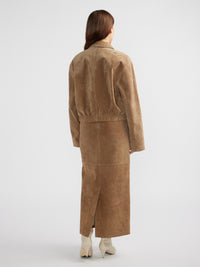 ANA SUEDE BOMBER JACKET - Toffee