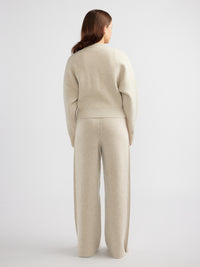 JAMES KNIT BOMBER JACKET - Oatmeal
