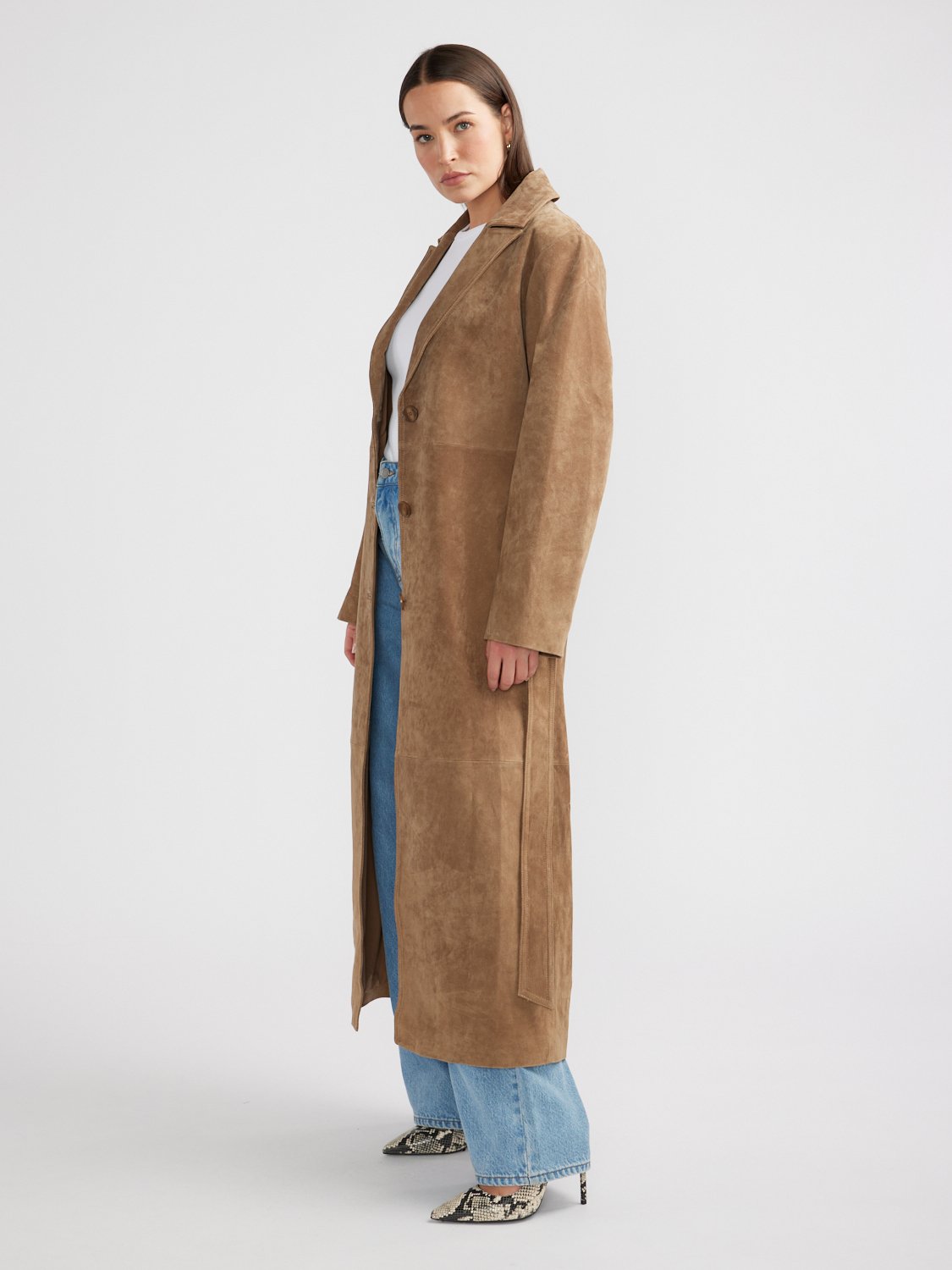 MILEY SUEDE TRENCH - Toffee