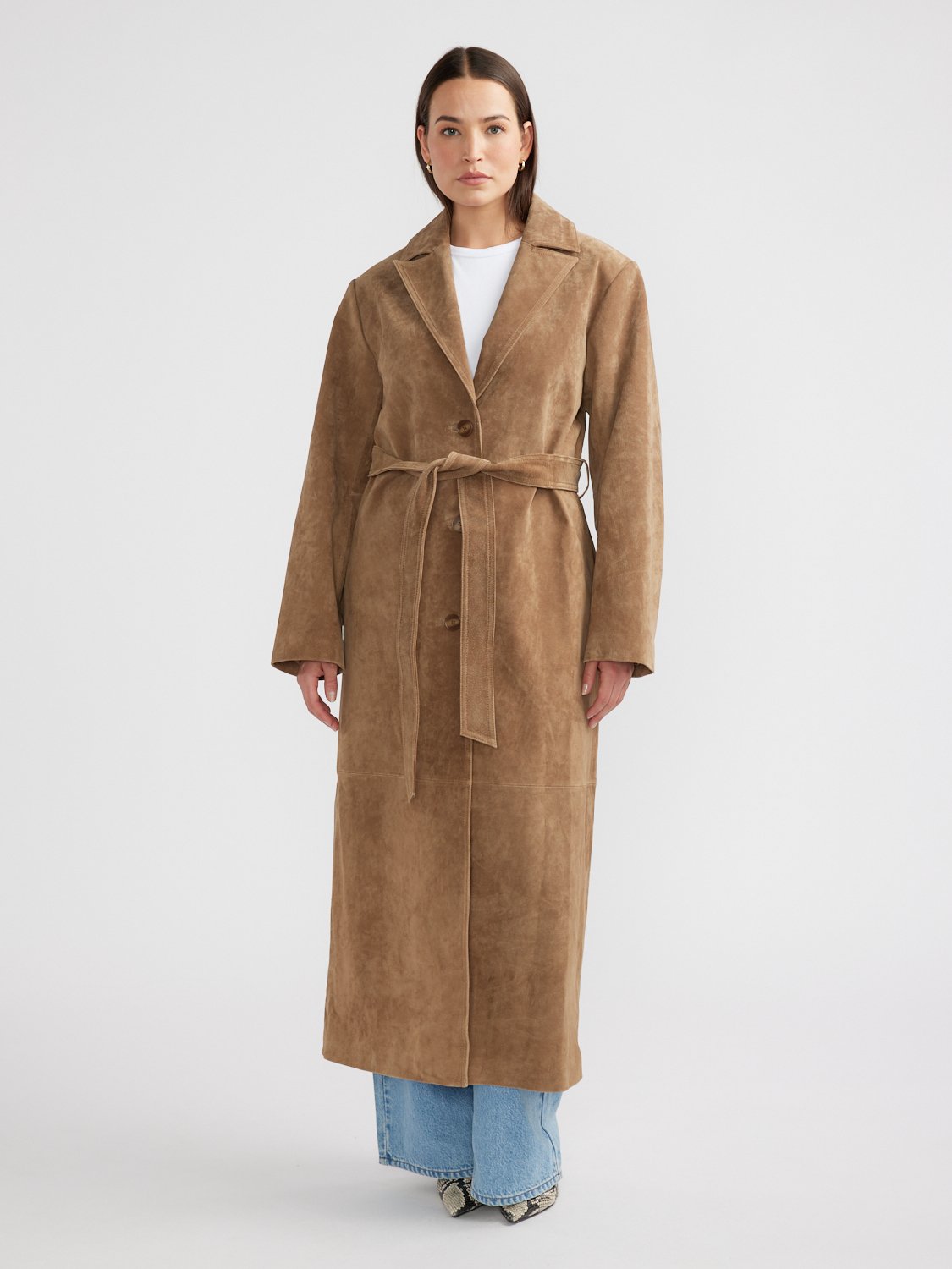 MILEY SUEDE TRENCH - Toffee