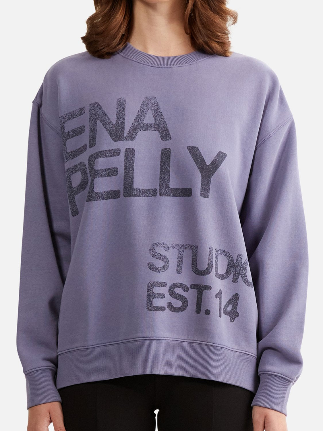 Lola Oversized Sweater Stamped Logo - Dark Iris