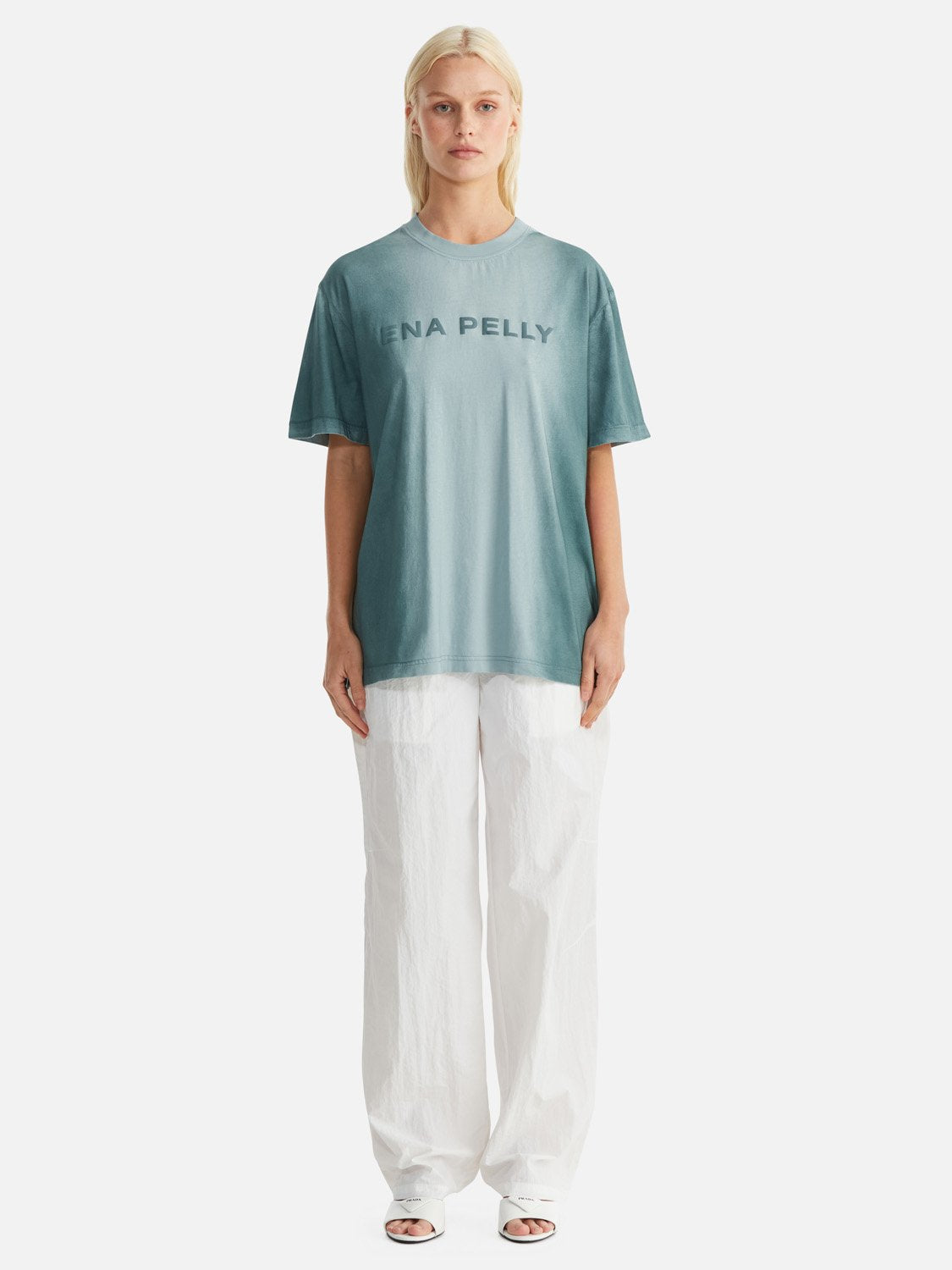 Jessie Oversized Tee Ombre - Mist/ Teal