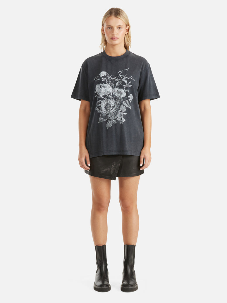 JESSIE OVERSIZED TEE WILDFLOWER - VINTAGE BLACK