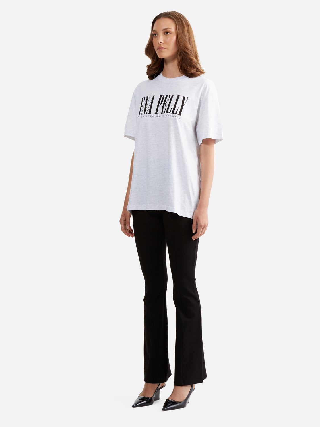 JESSIE OVERSIZED TEE CITY LOGO - WHITE MARLE