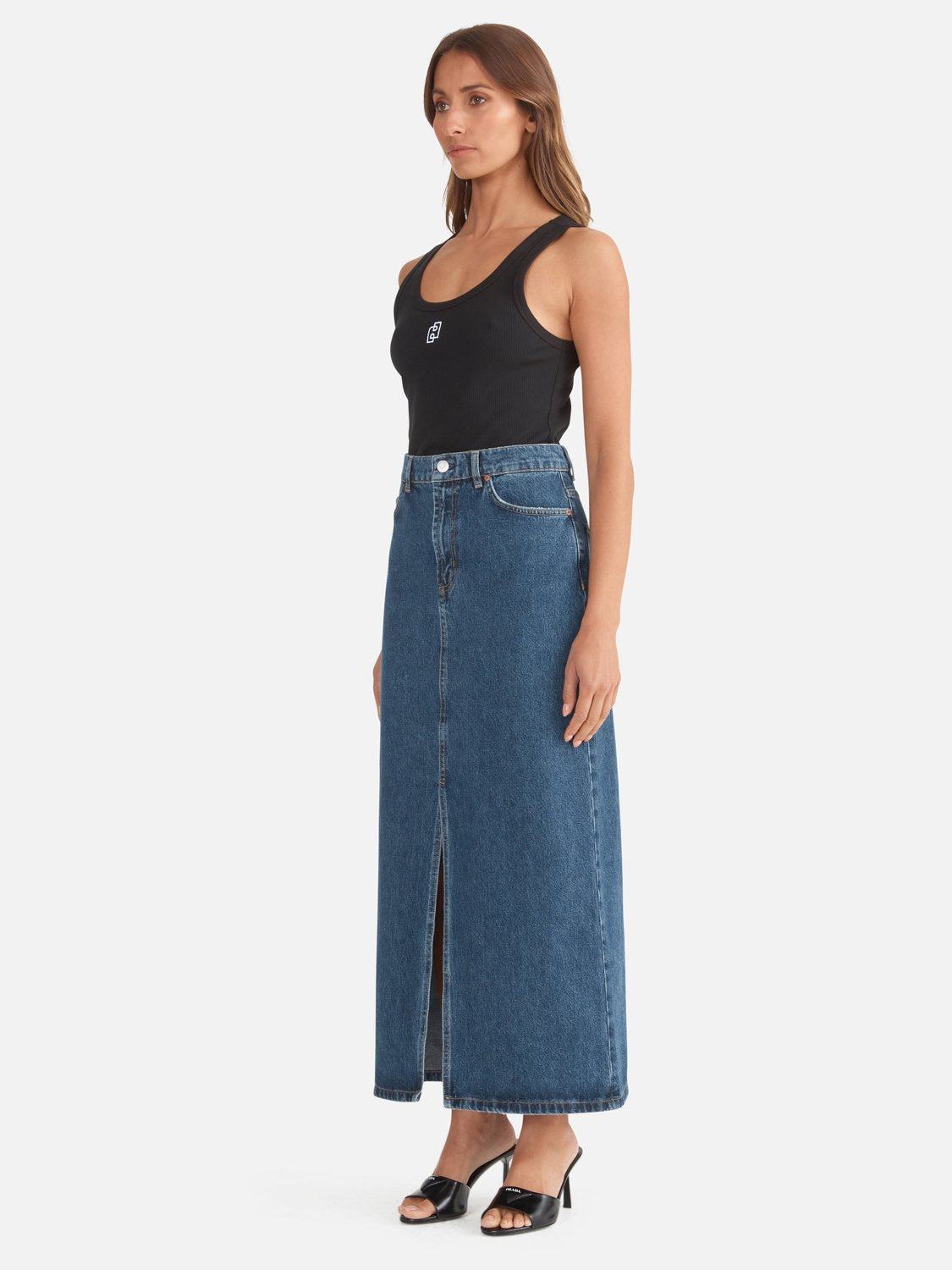 Natalie Denim Skirt - Dark Authentic Rigid